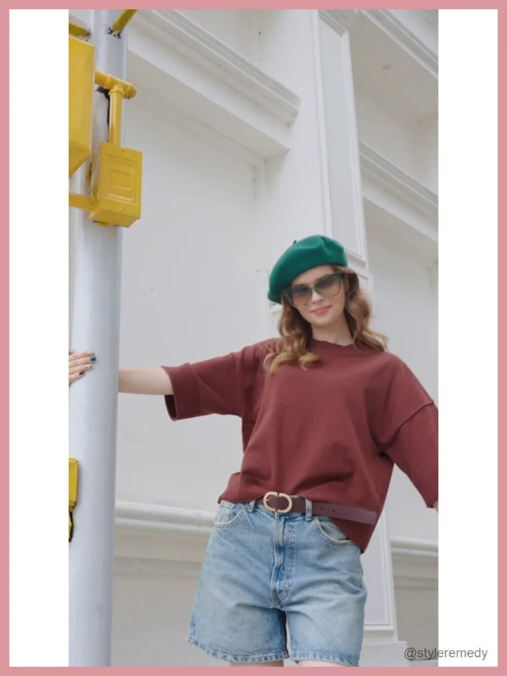 Short Sleeve Sweater Summer Oversized Cropped Crewneck Lightweight Knit Top